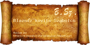 Blazsékovits Szabolcs névjegykártya